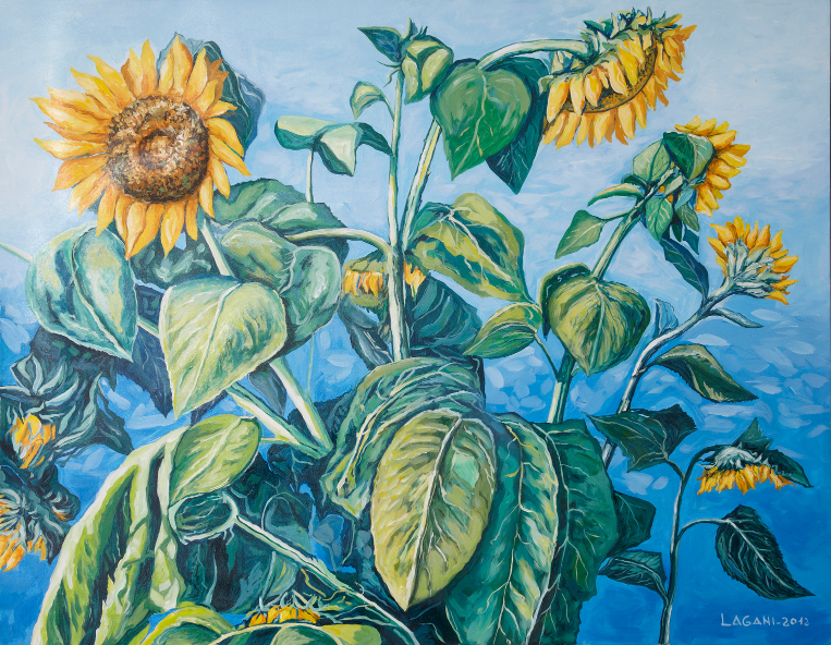 'Girasoli', Acrilico su Tela