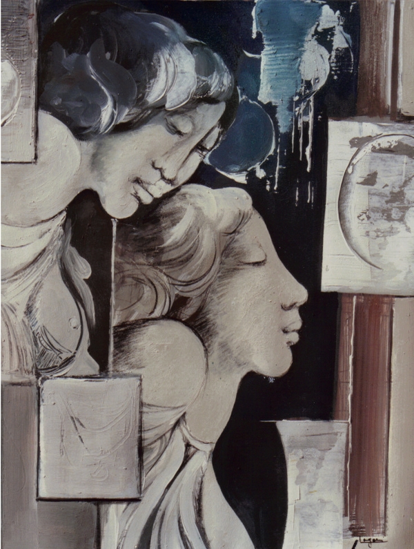 Immagine alla finestra di notte, Tecnica mista